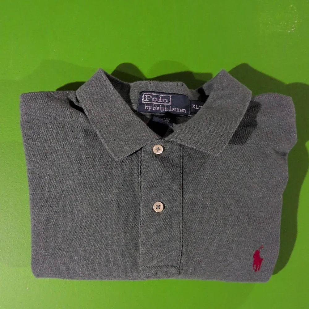 Vintage Y2K Polo‎ Ralph Lauren Polo Shirt Short Sleeve Green Red Logo XL